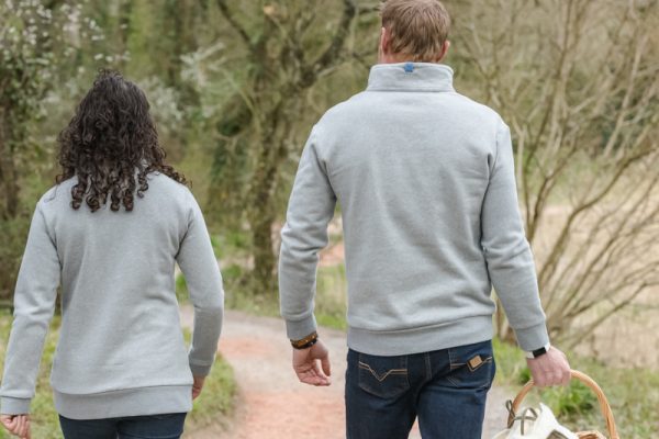 Touch of Tweed-light grey organic cotton sweatshirt-somerset